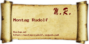 Montag Rudolf névjegykártya